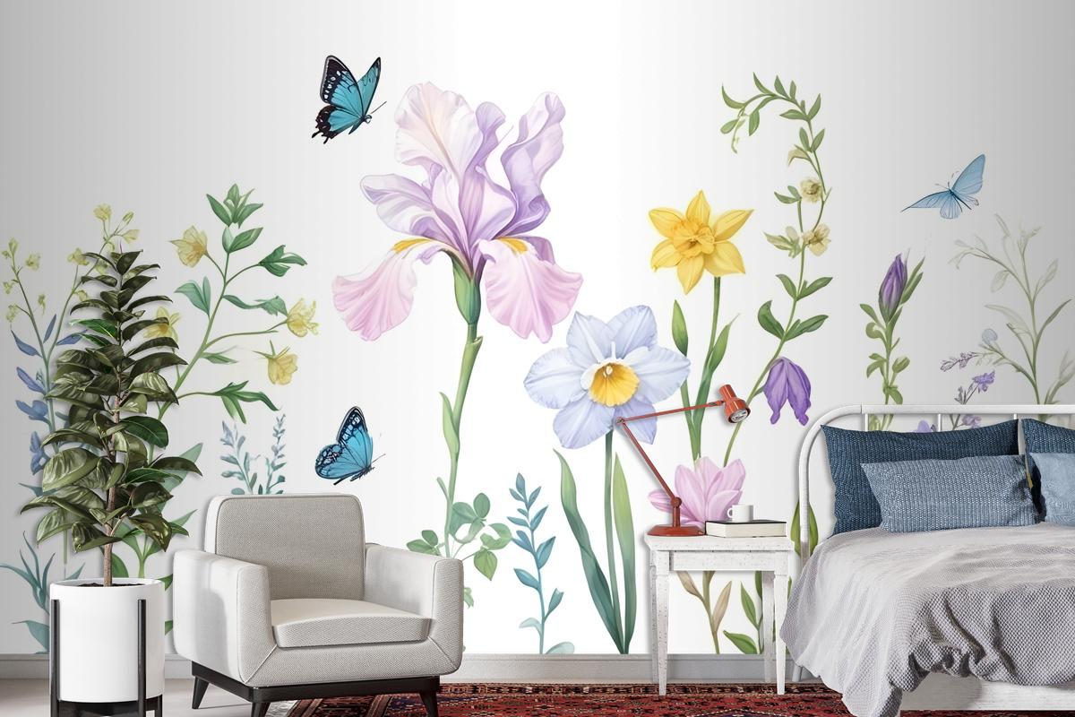 Colorful Flower Garden Bedroom Wallpaper Mural