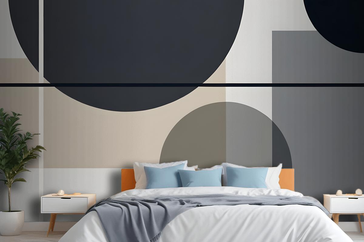 Mid Century Modern Abstract Geometric Wallpaper Mural