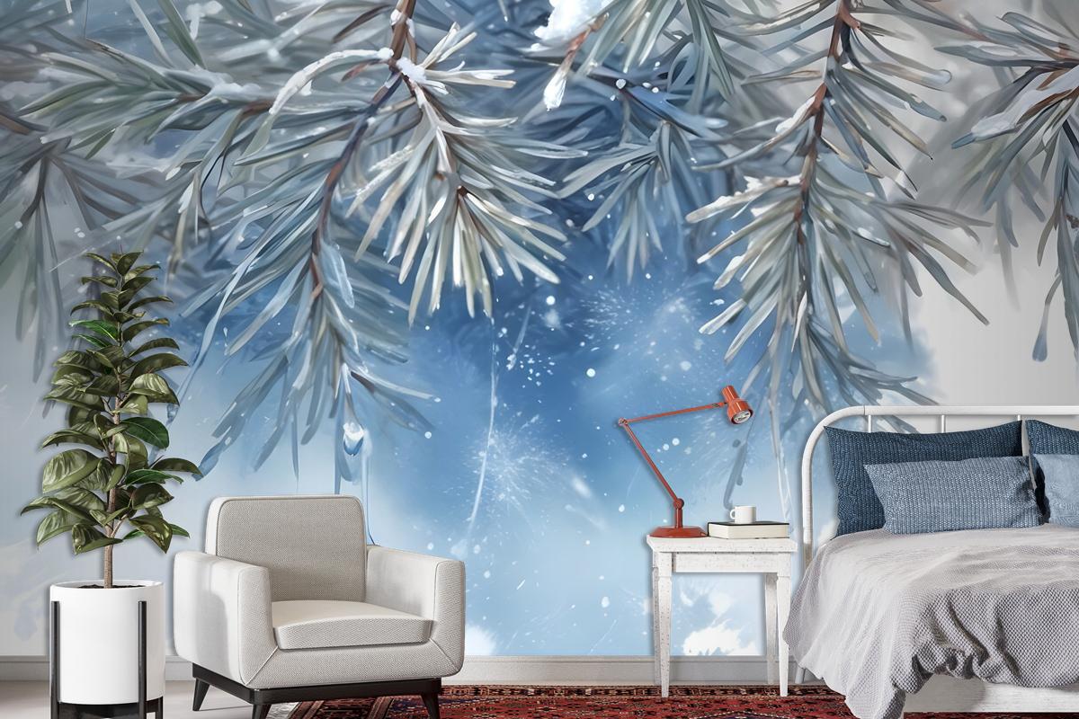Nordic Style Tropical Leaves Wallpaper Mural