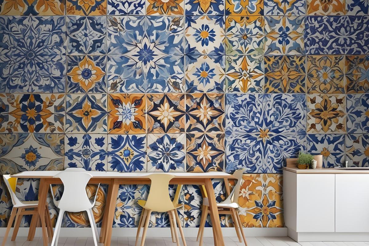 Patterned Tile Wallpaper Mural