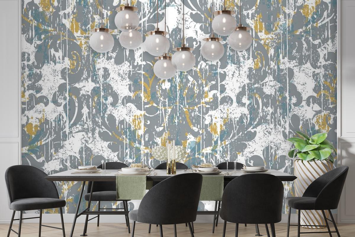 Royal Vintage Grunge Style Damaged Retro Wallpaper Mural