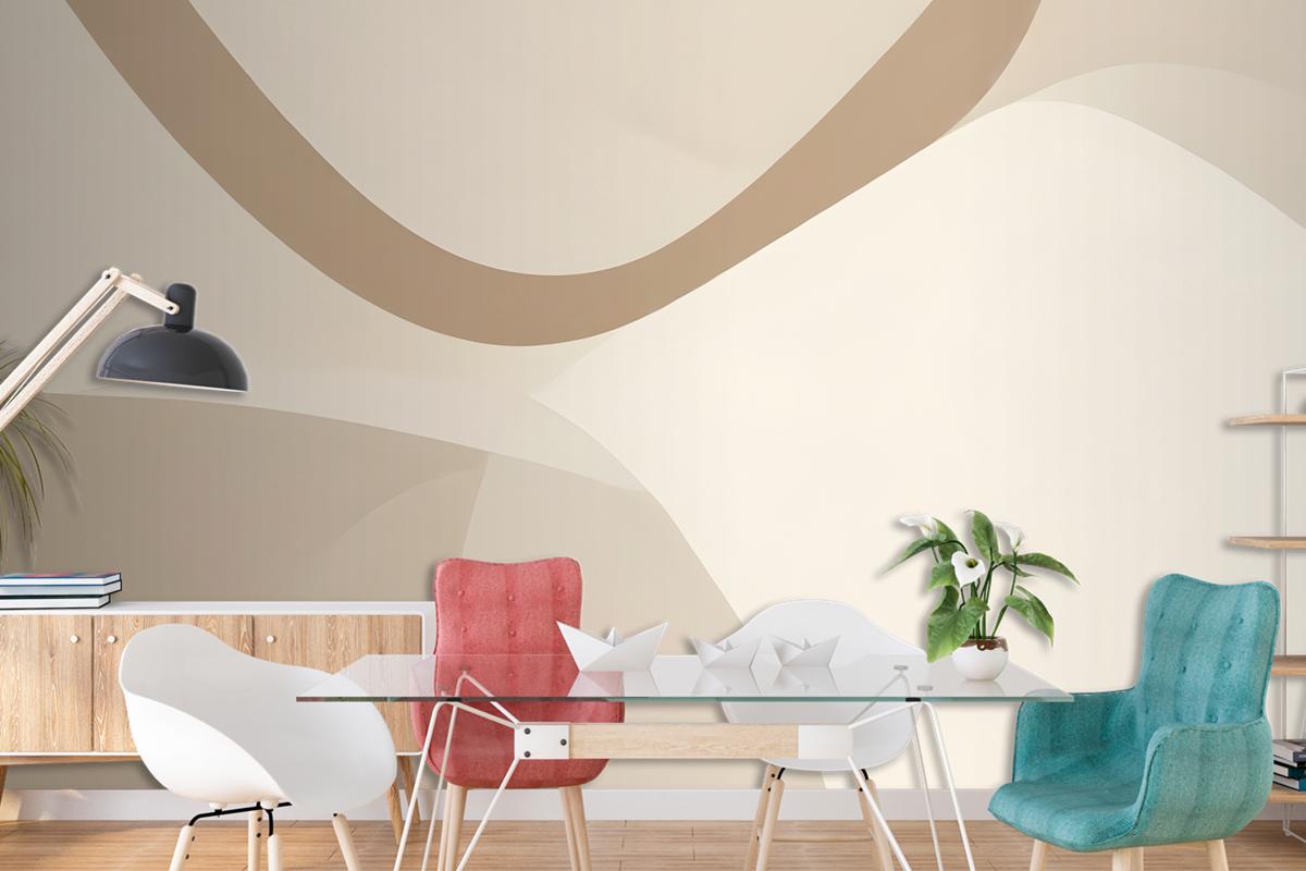 Soft Neutral Cut Out Abstract Shapes Wallpaper Mural