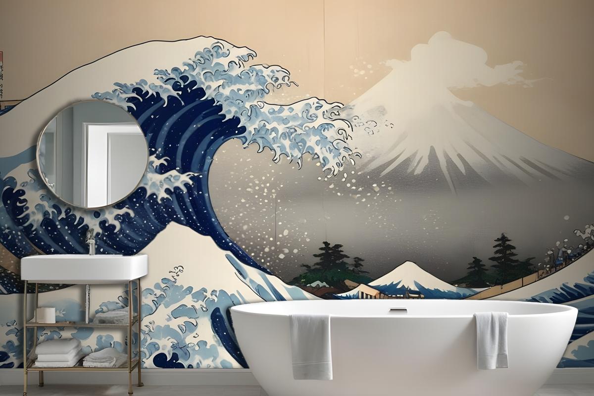 The Great Wave Off Kanagawa By Hokusai Wallpaper Mural