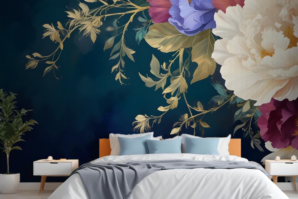 Vintage Floral Art Wallpaper Mural