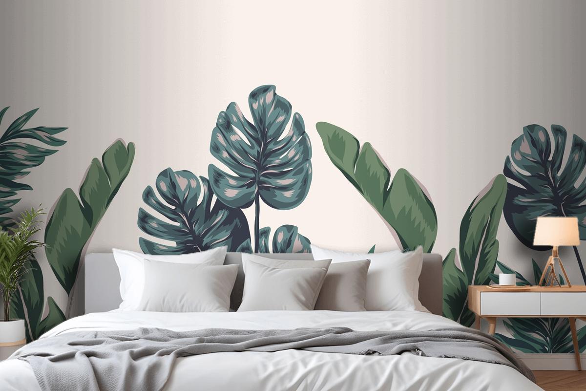 Tropical Foliage Mural Bedroom Wallpaper Mural