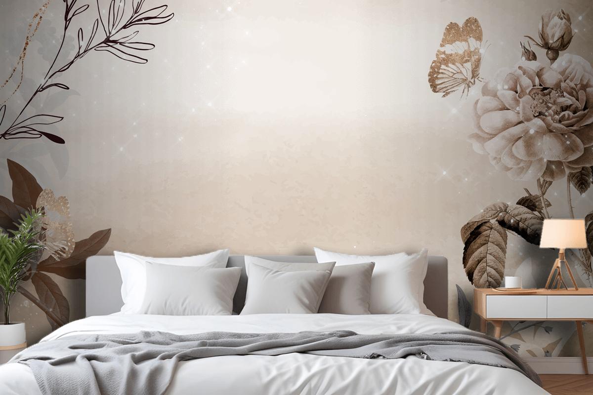 Flower Background Bedroom Aesthetic Border Wallpaper Mural