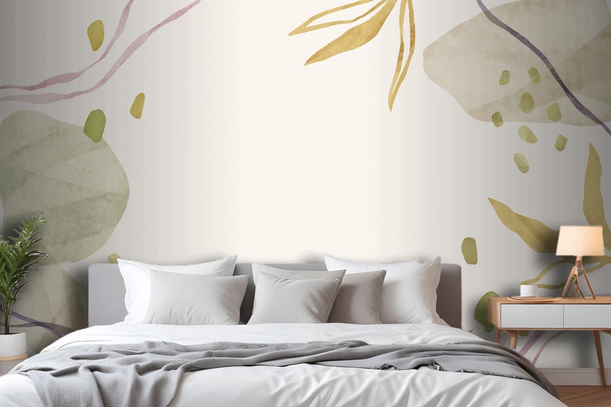 Watercolor Abstract Doodle Background Bedroom Wallpaper Mural
