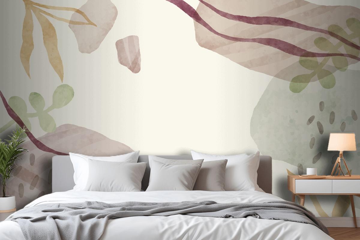 Watercolor Abstract Doodle Background Bedroom Wallpaper Mural