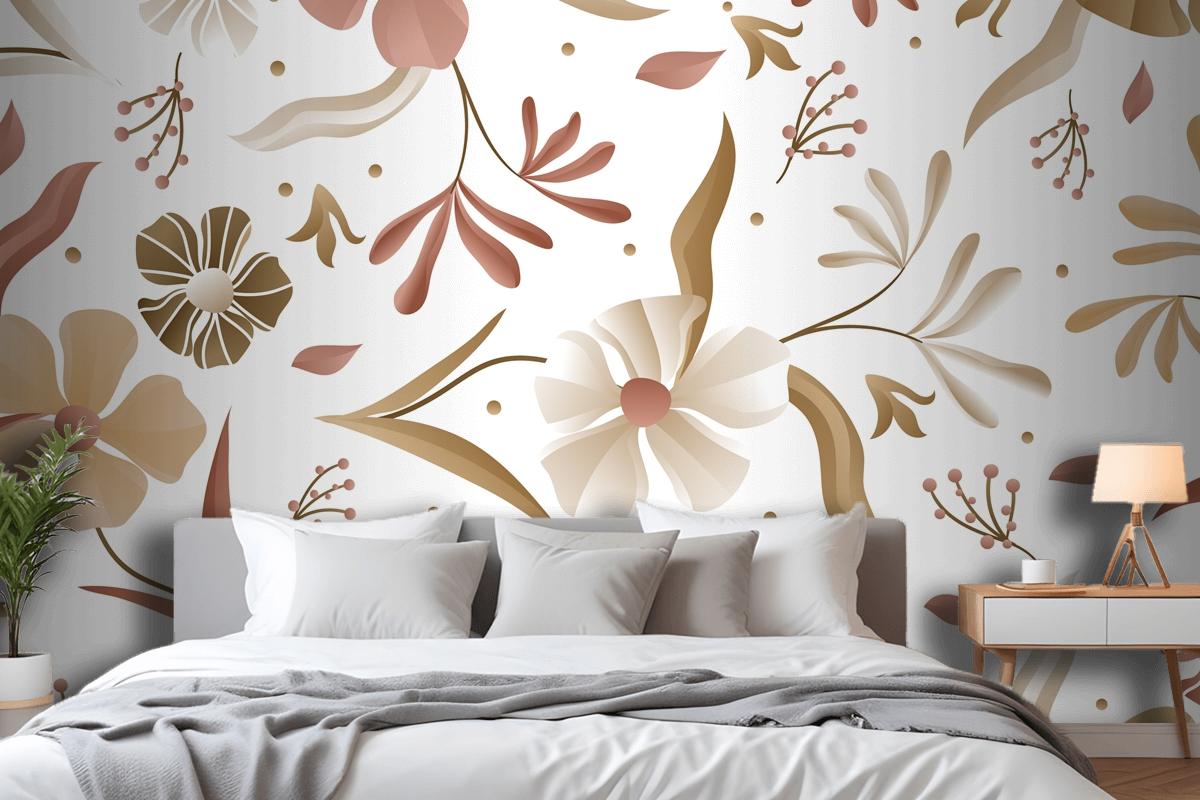 Gradient Monochromatic Pattern Bedroom Wallpaper Mural