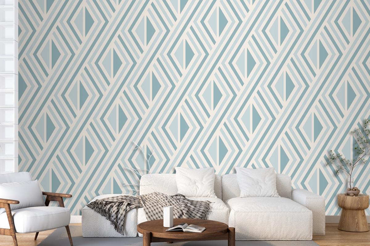 Flat Design Nordic Pattern Living Room Wallpaper Mural