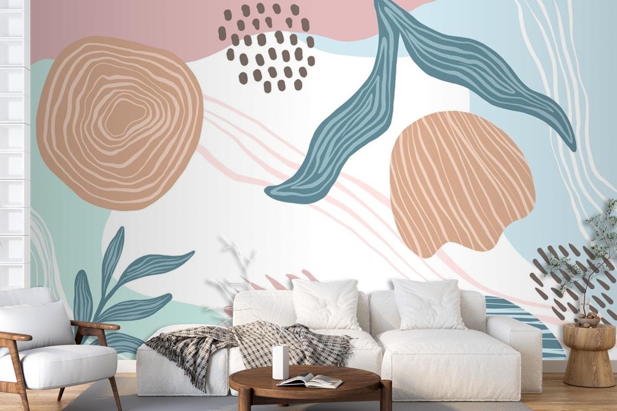 Hand Drawn Abstract Doodle Background Living Room Wallpaper Mural