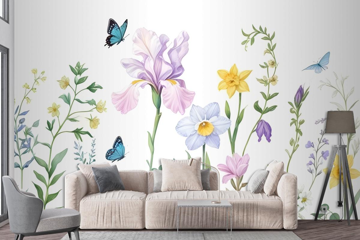 Colorful Flower Garden Bedroom Wallpaper Mural