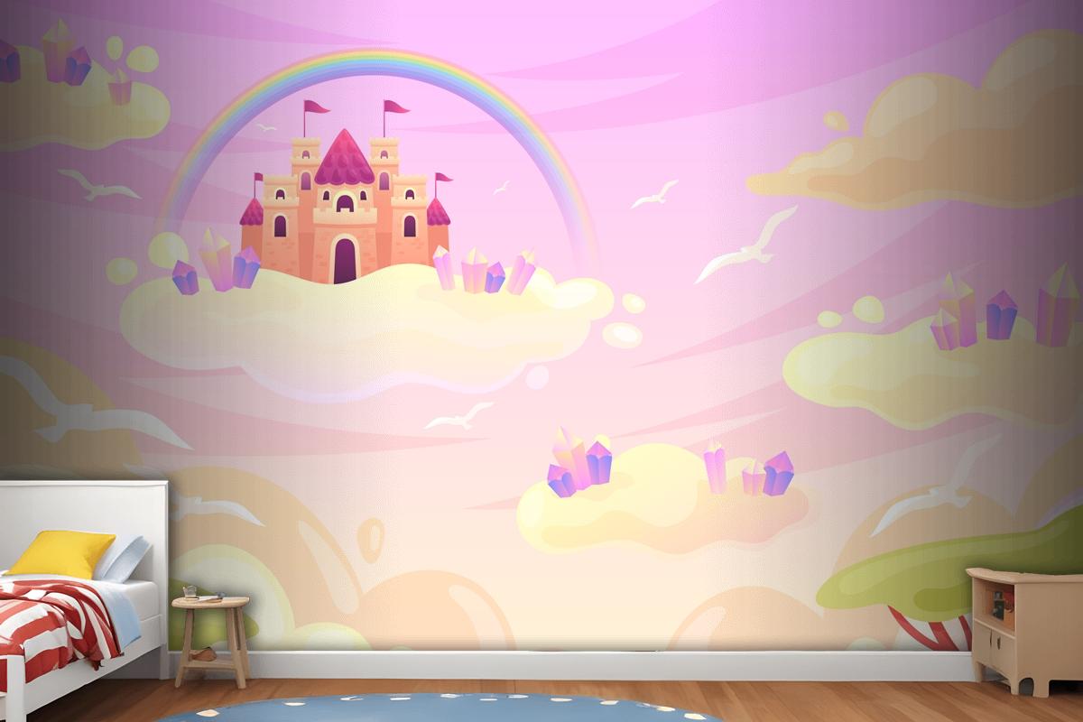 Hand Drawn Fairytale Background Girl Wallpaper Mural