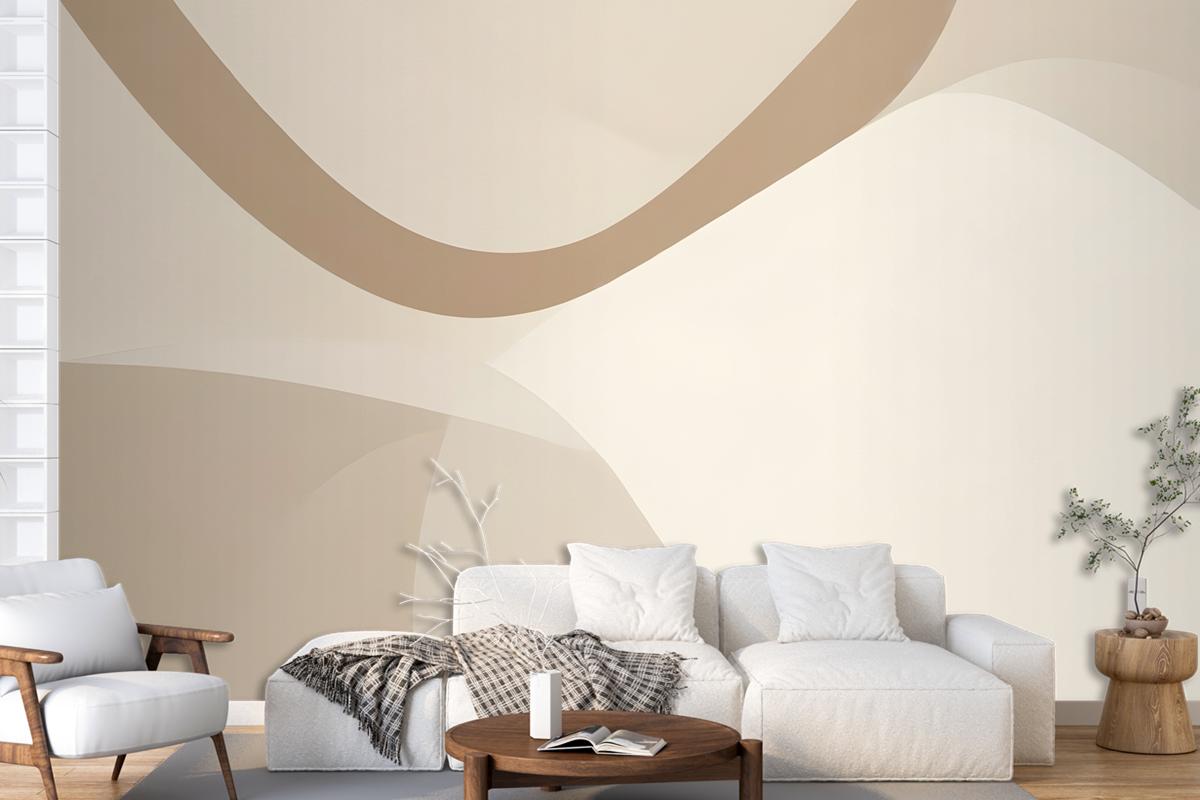 Soft Neutral Cut Out Abstract Shapes Wallpaper Mural