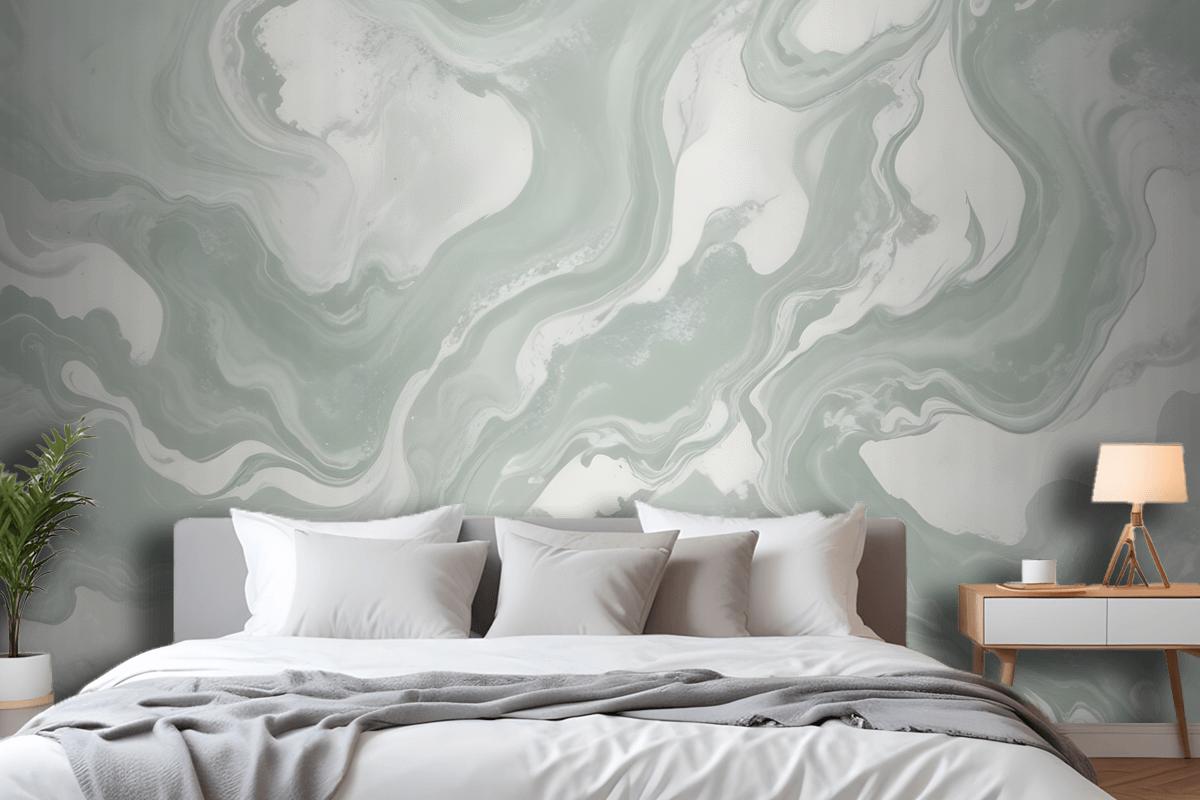 Swish Sage Marbled Wallpaper Mural