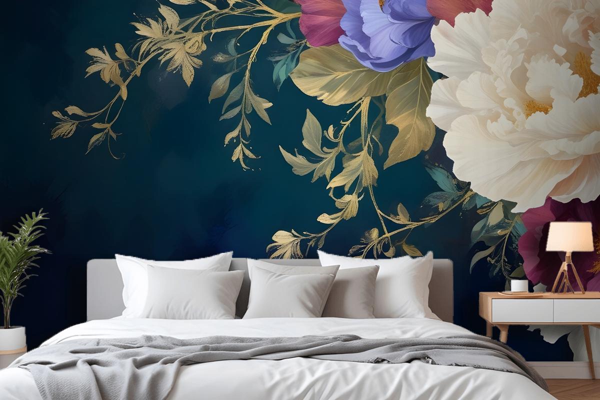 Vintage Floral Art Wallpaper Mural
