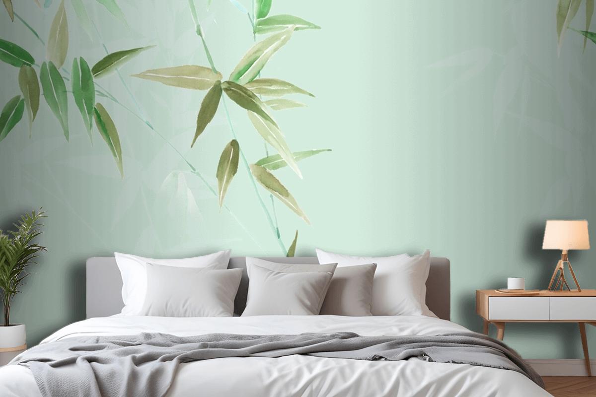 Watercolor Flowers Peacock Phoenix Rose Peony Animals Bedroom Wallpaper Mural