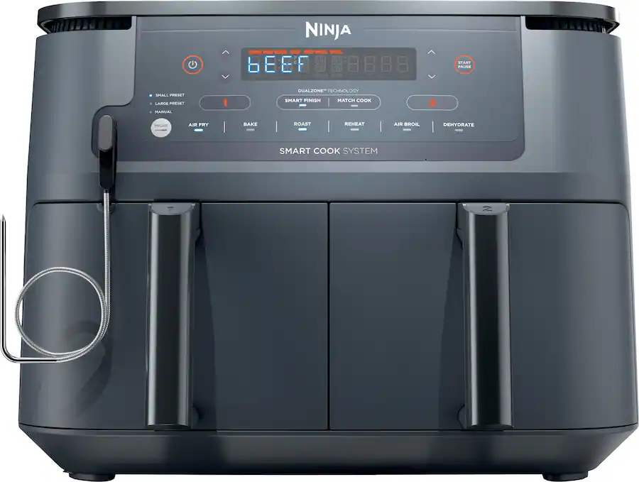 Ninja - Foodi 6-in-1 10qt. XL 2Basket Air Fryer with DualZone Technology & Smart Cook System - Cyberspace