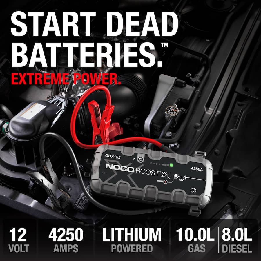 NOCO Boost X GBX155: 4250A UltraSafe Jump Starter – 12V Portable Lithium Battery Booster Pack – 10.0L Gas & 8.0L Diesel