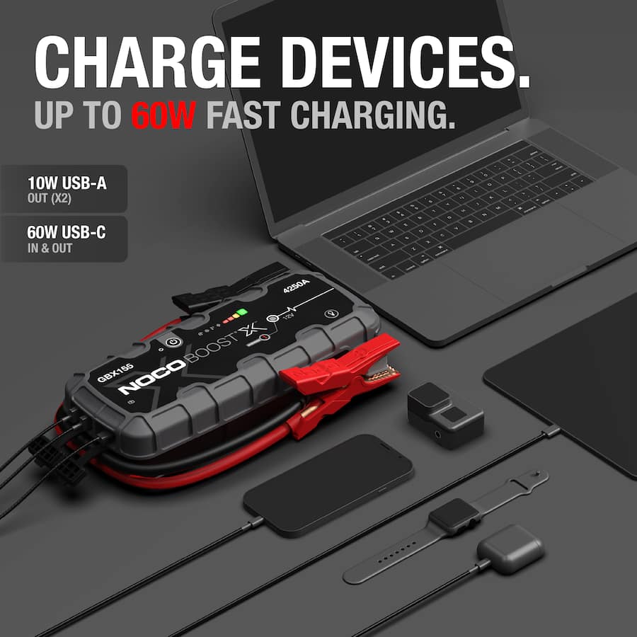 NOCO Boost X GBX155: 4250A UltraSafe Jump Starter – 12V Portable Lithium Battery Booster Pack – 10.0L Gas & 8.0L Diesel
