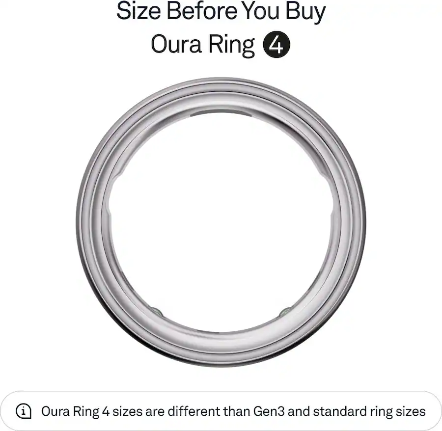 Oura Ring 4 - Smart Ring - Size Before You Buy with OR4 Sizing Kit - Size 7 - Silver - (2024)