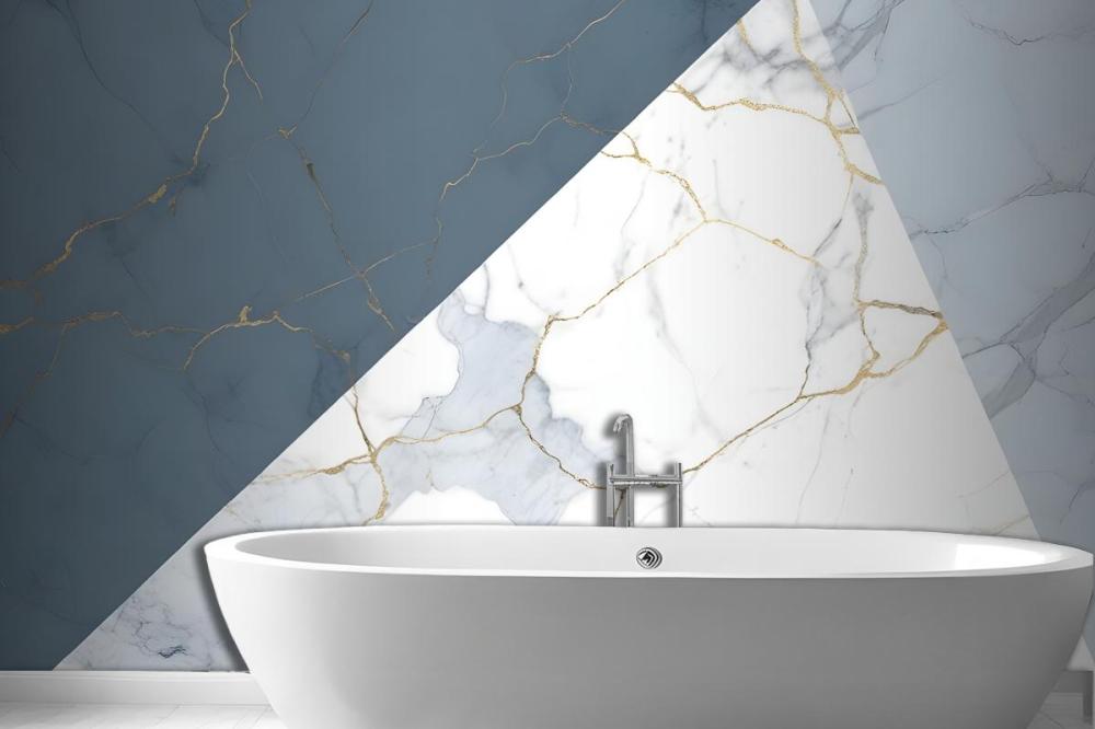 Blue Marble Effect Geometric Wallpaper Mural.jpg