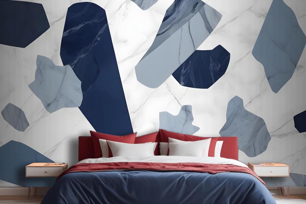 Blue Marble Terrazzo Wallpaper Mural