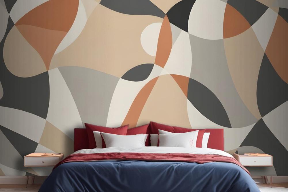 Boho Geometric Abstract Art Wallpaper Mural