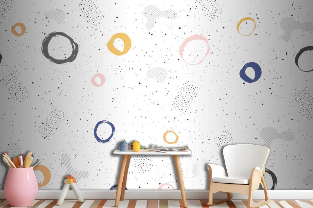 Brush Circular Stroke Watercolor Wallpaper Mural