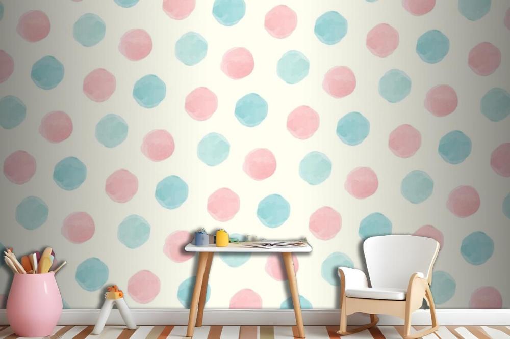 Colorful Geometric Seamless Pattern Girl Wallpaper Mural