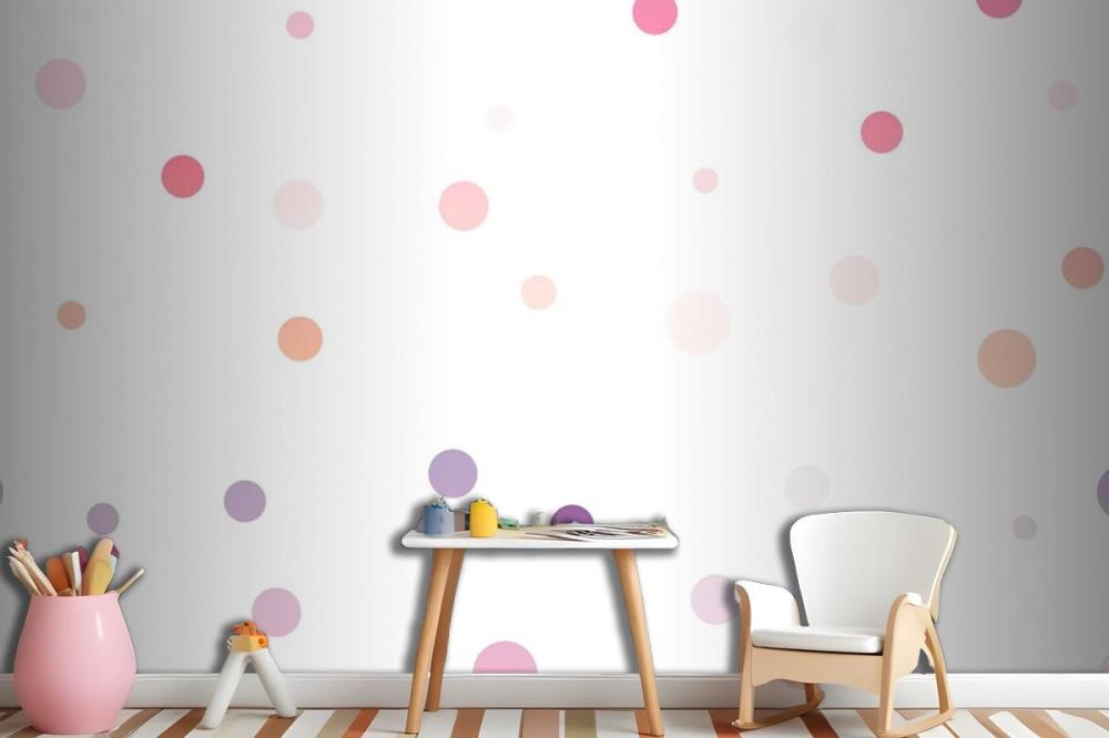 Colorful Spots On A White Background Seamless Pattern Wallpaper Mural