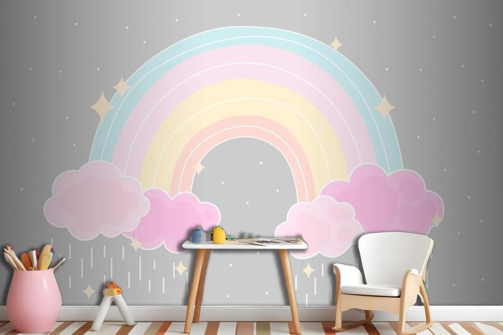 Flat Style Colorful Rainbow Wallpaper Mural
