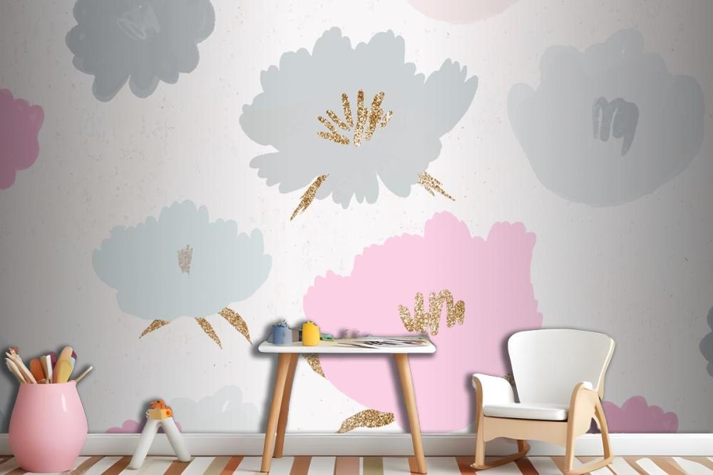 Floral Pattern Background Hand Drawn Wallpaper Mural