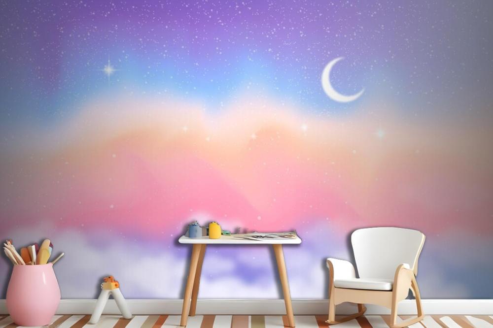 Gradient Pastel Sky Background Kids Girl Wallpaper Mural