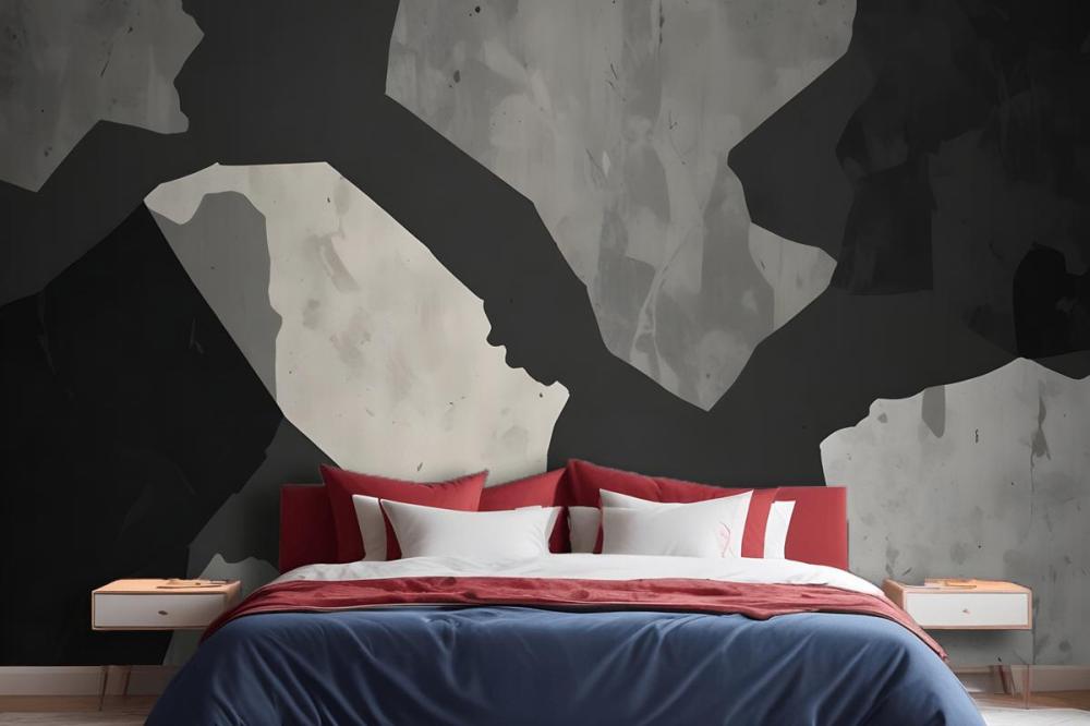 Large Dark Terrazzo Inspired Wallpaper Mural