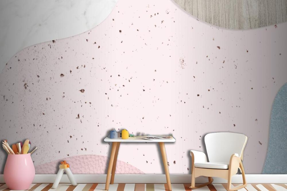 Pink And Blue Collage Textured Wallpaper Mural