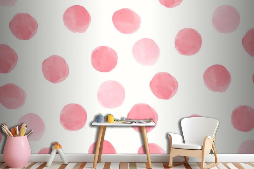 Pink Round Seamless Pattern Wallpaper Design Wallpaper Mural
