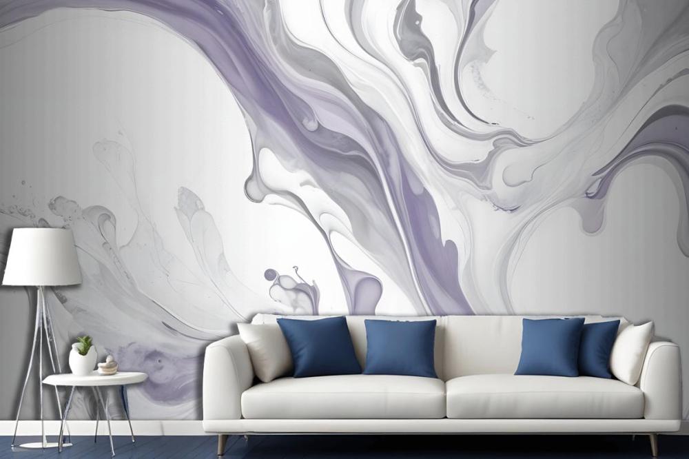 Swirling Abstract Patterns In Shades Of Gray White Organic Shapes And Textures Wallpaper Mural