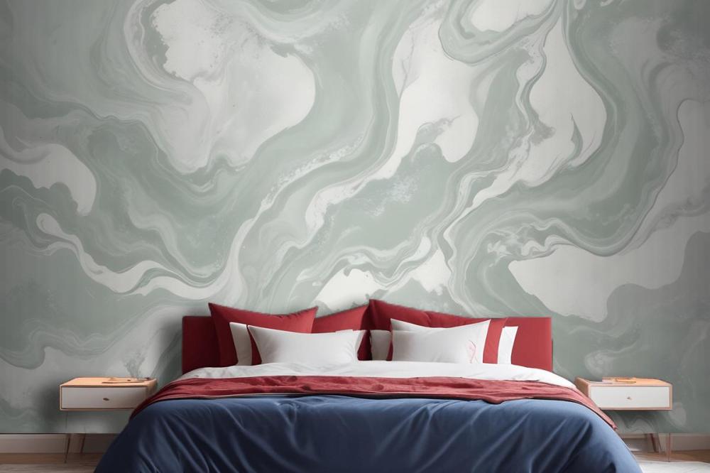 Swish Sage Marbled Wallpaper Mural