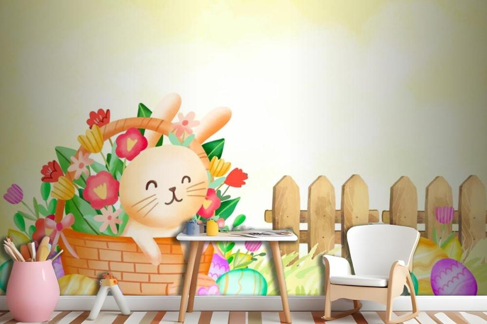 Watercolor Background For Easter Celebration Wallpaper Mural