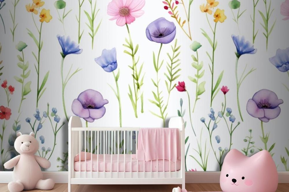 A Floral Wallpaper By Person Wallpaper Mural