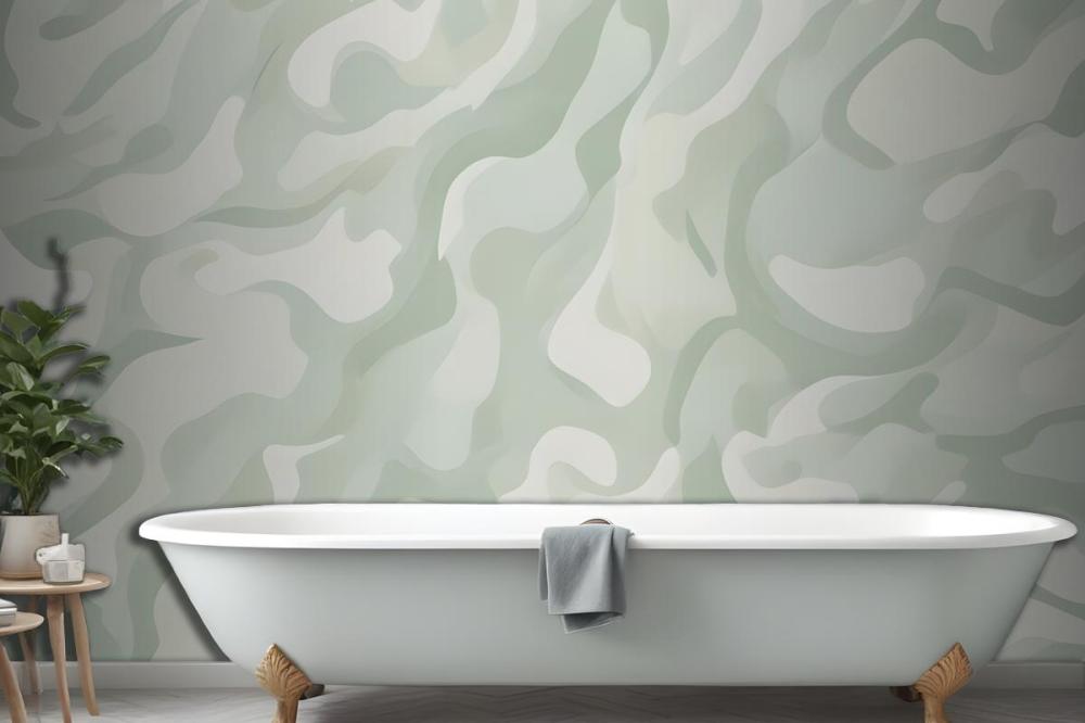 Abstract Modern Botanical Shapes Green Wallpaper Mural