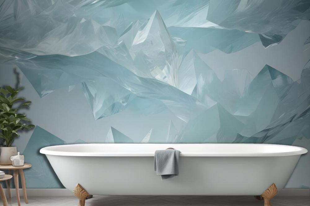 Blue Green Abstract Ocean Painting Wallpaper Mural