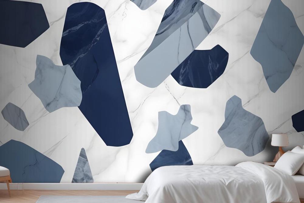 Blue Marble Terrazzo Wallpaper Mural