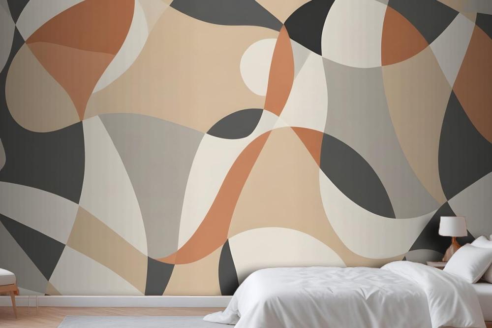Boho Geometric Abstract Art Wallpaper Mural