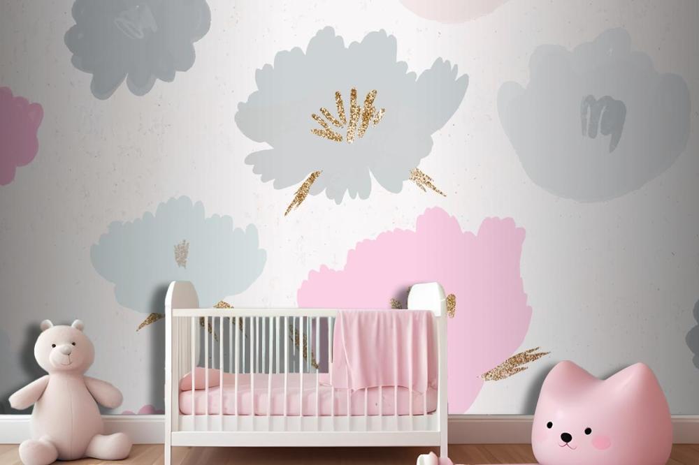 Floral Pattern Background Hand Drawn Wallpaper Mural