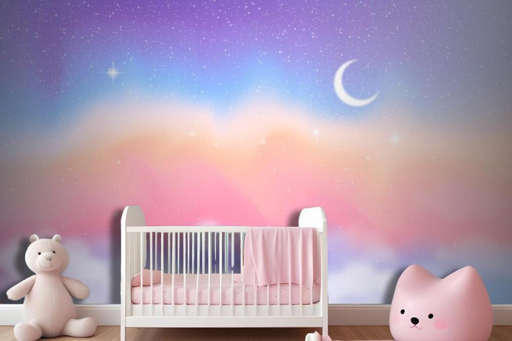 Gradient Pastel Sky Background Kids Girl Wallpaper Mural