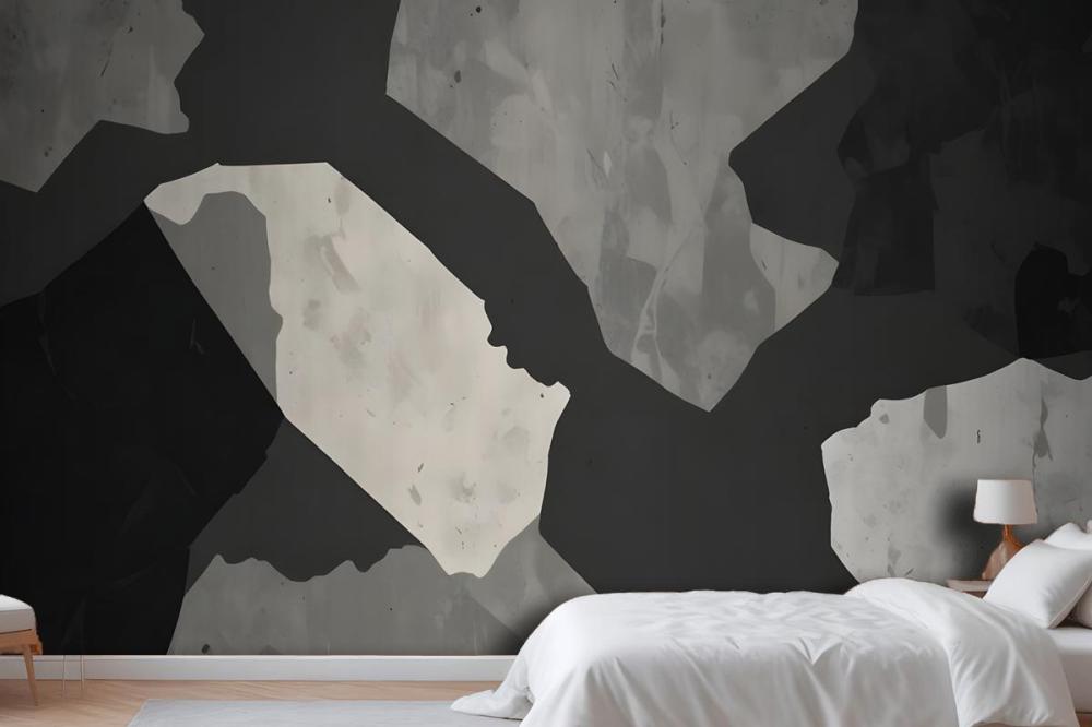 Large Dark Terrazzo Inspired Wallpaper Mural