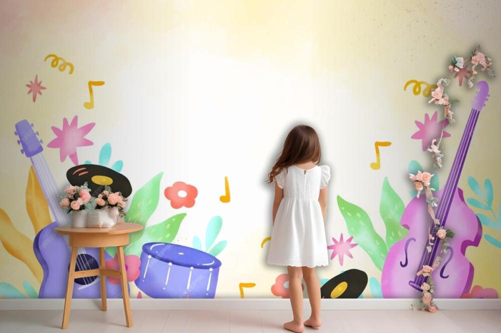 Background For World Music Day Celebration Wallpaper Mural
