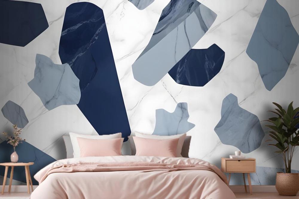 Blue Marble Terrazzo Wallpaper Mural